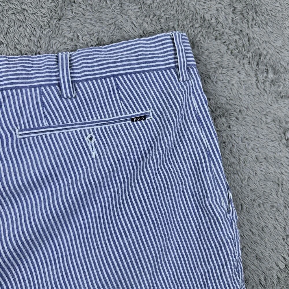 Polo Ralph Lauren Men's Shorts 42 Preppy Seersucker Stripe Stretch‎ Classic Fit